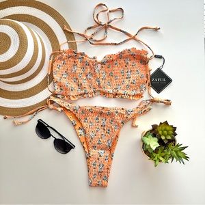 Two Piece Vibrant Bikini Set Orange